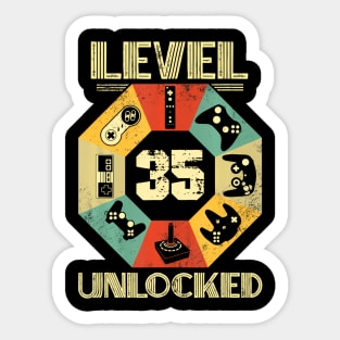 Level 35 Video 35th Birthday Sticker
